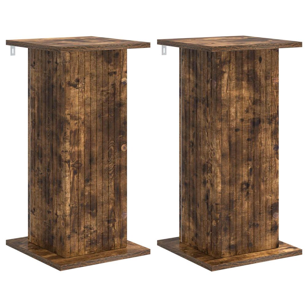 Support de plante 2 pc chêne fumé 30,5 x 30 x 60,5 cm