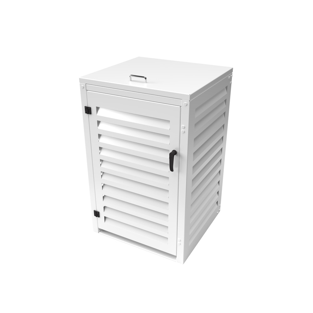 Cache poubelle simple en aluminium thermolaqué 1x360 litres - blanc