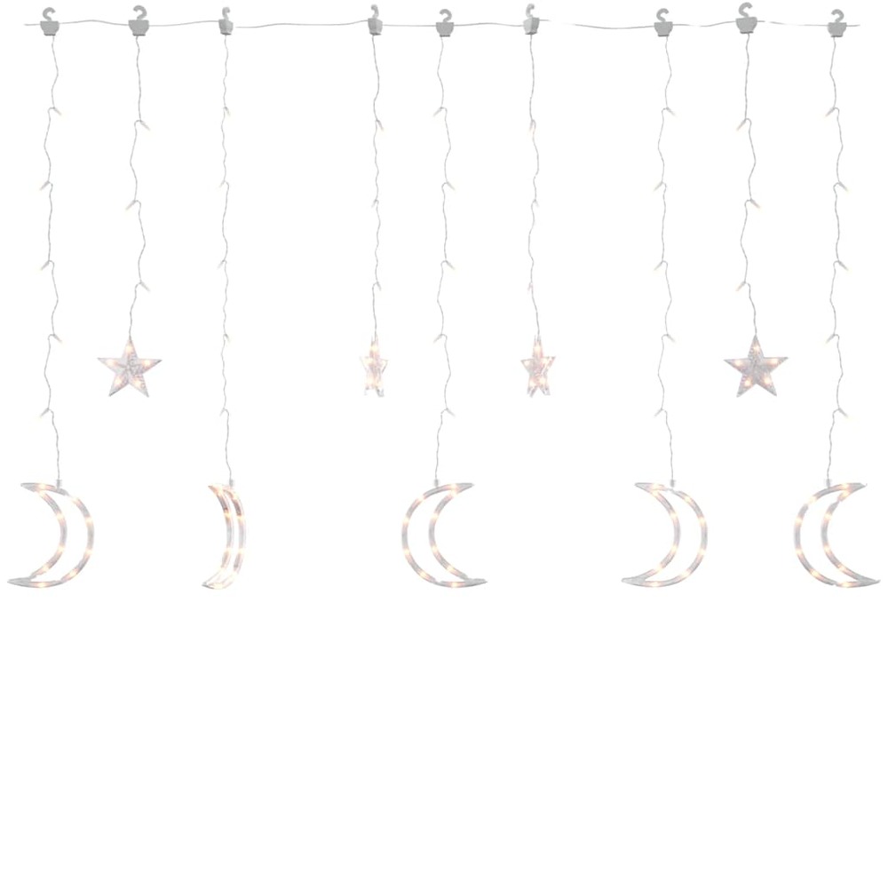 Guirlande lumineuse étoile et lune avec télécommande 345 led