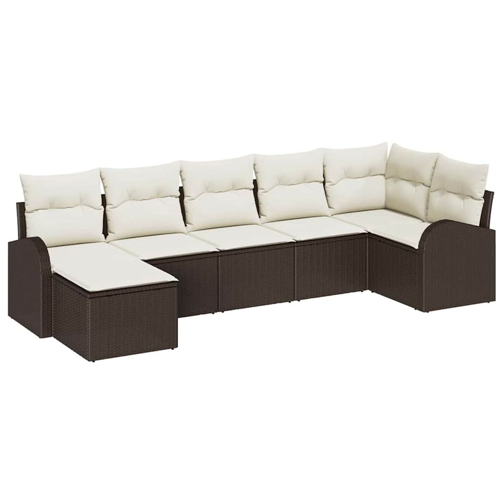 Ensemble de canapés 7 pc marron polyrotin
