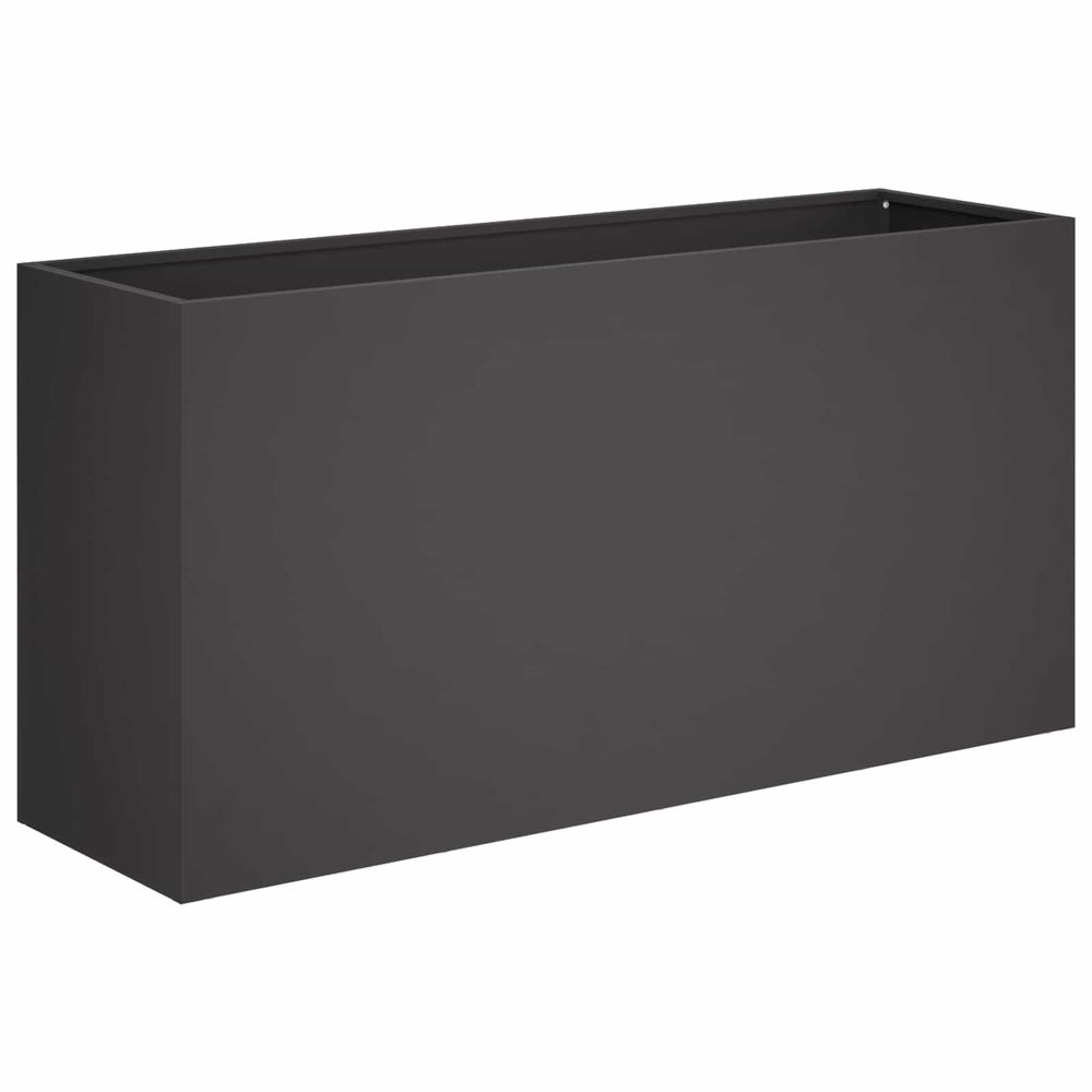 Cache-pot de jardin noir 100 x 30 x 50 cm acier laminé à froid
