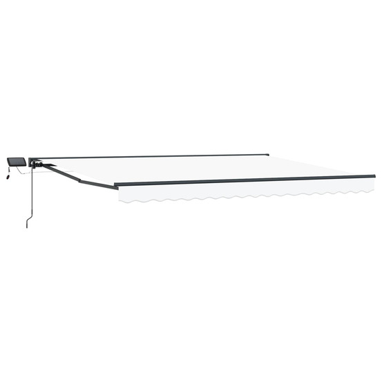 Cadre de store manuel avec leds blanc et anthracite 4,5 × 3,5 m