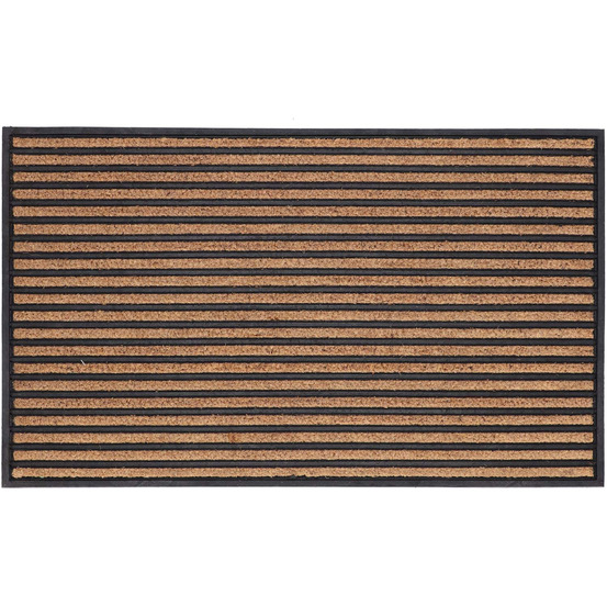 Paillasson en caoutchouc et coco 76 x 45,5 cm traits