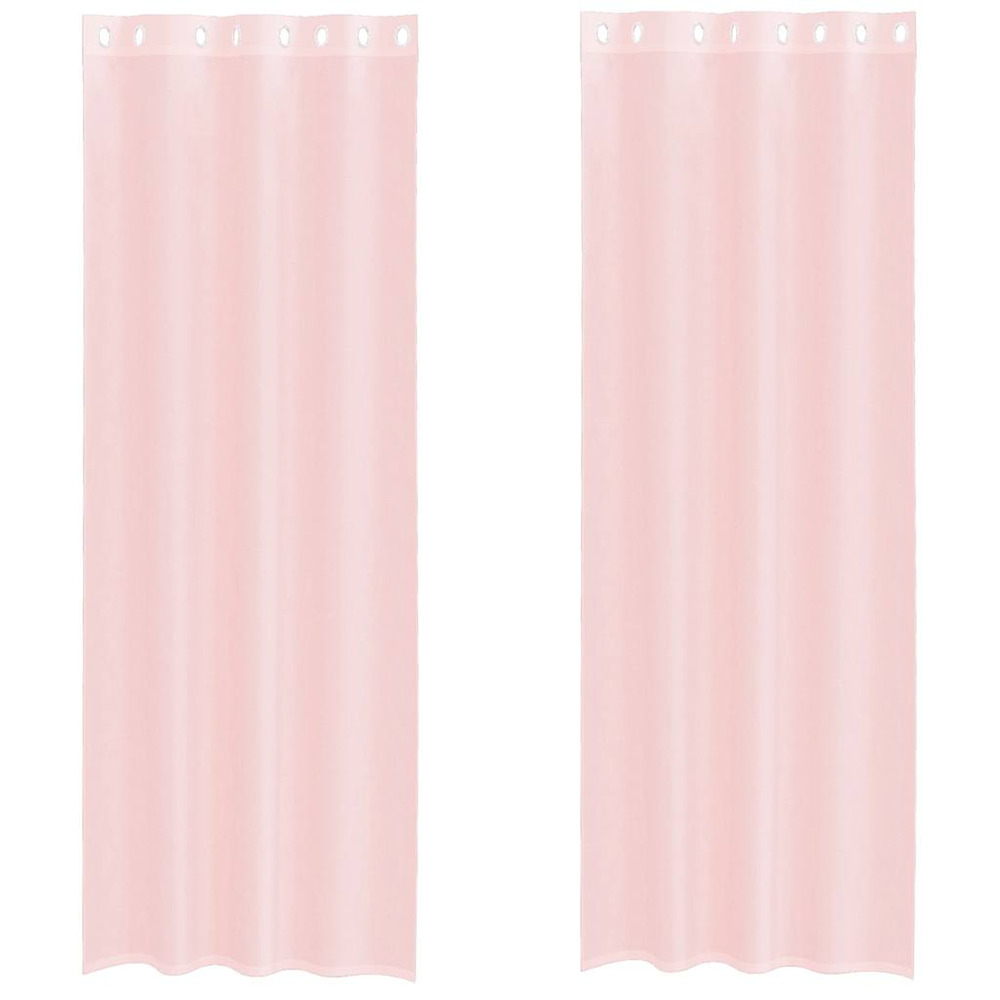 Rideaux en voile avec œillets 2 pcs rose clair 140x260 cm