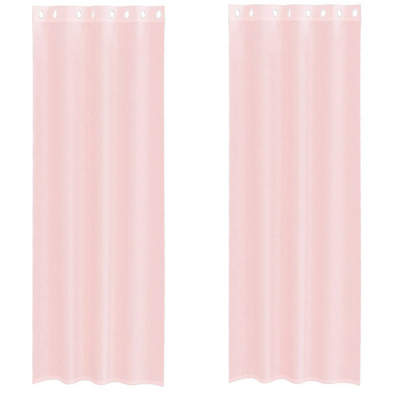 Rideaux en voile avec œillets 2 pcs rose clair 140x260 cm