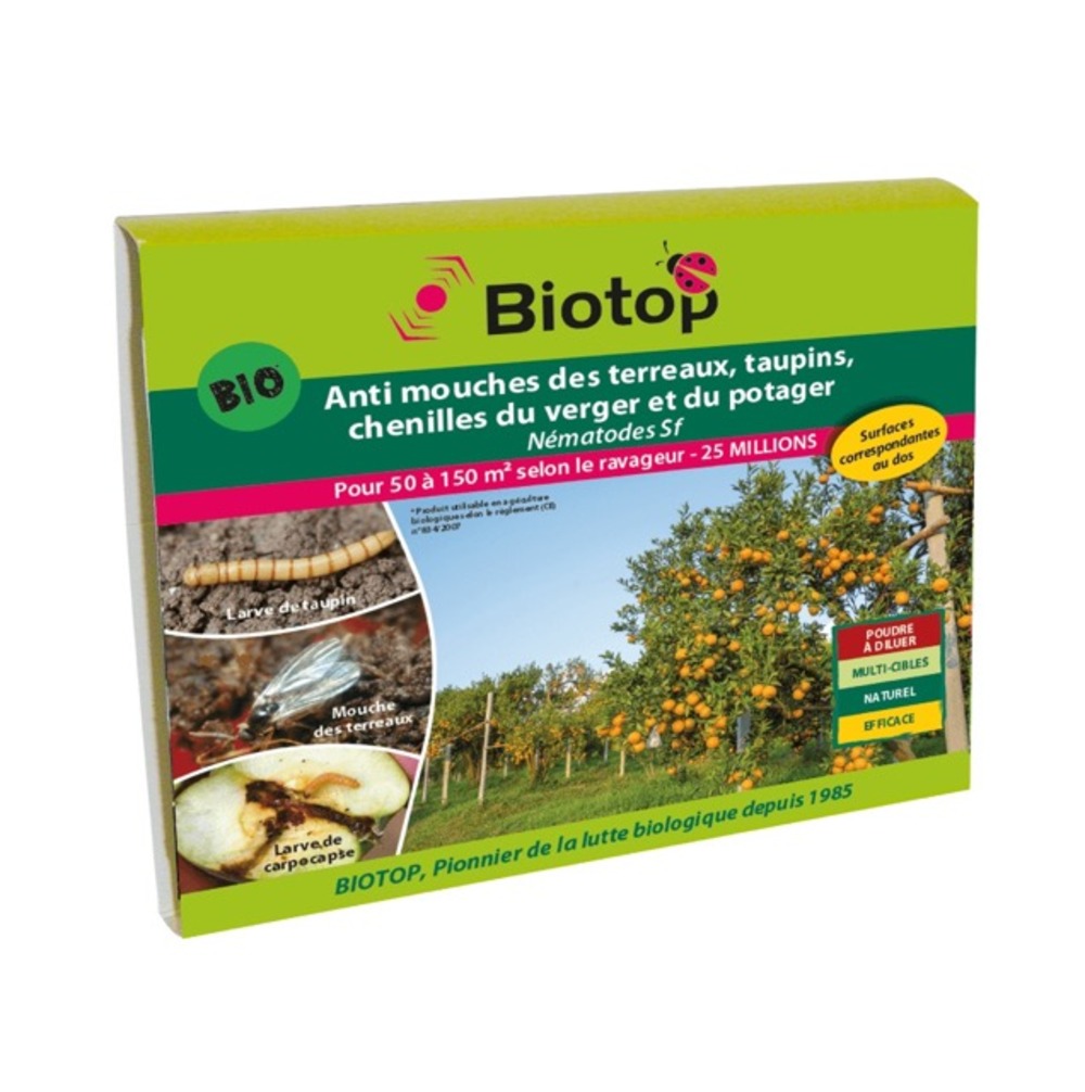 Nématodes sf anti mouche terreaux, taupins, chenilles 25m - 50m²