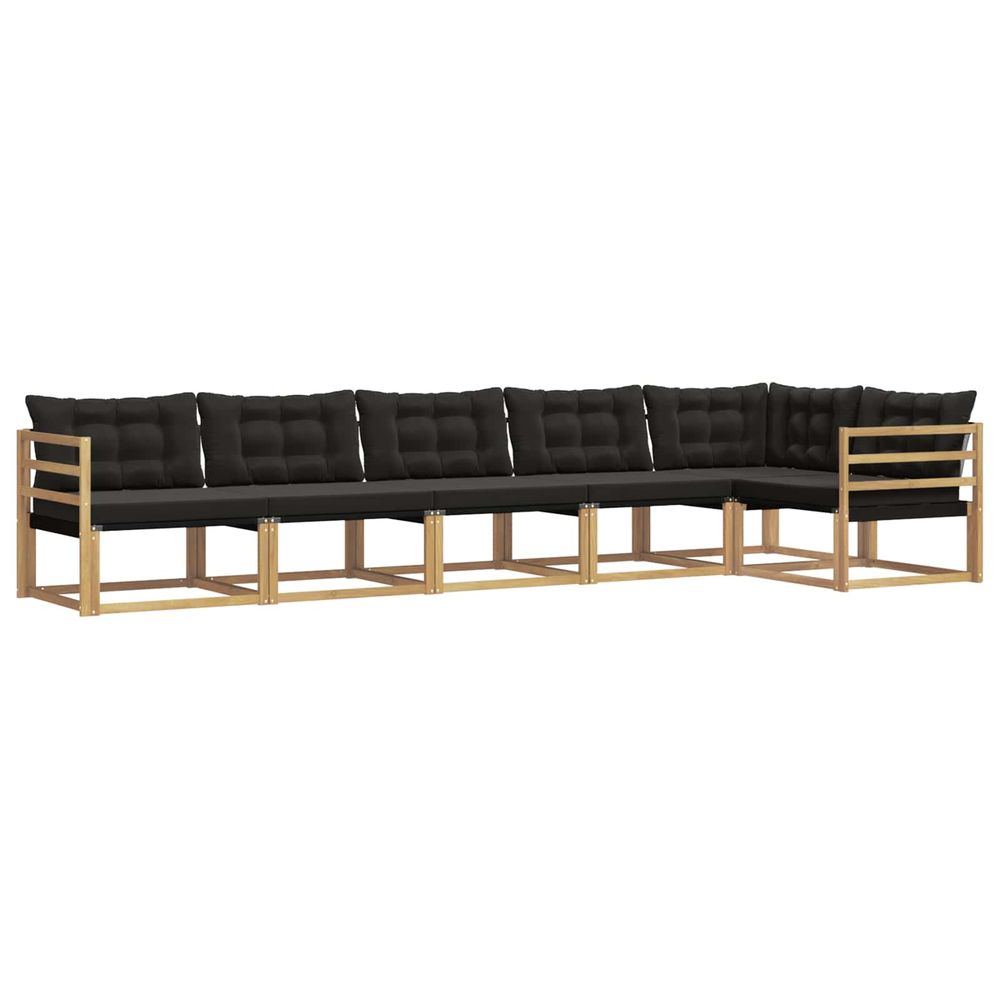 Ensemble de canapés d'extérieur 6 pc blanc et noir