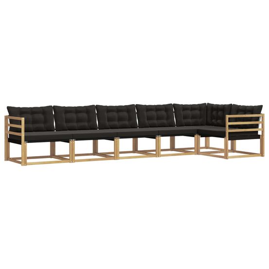 Ensemble de canapés d'extérieur 6 pc blanc et noir