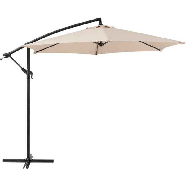 Parasol déporté aurea ø 3 m - structure en aluminium avec toile polyester 180g - creme