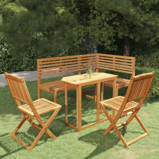 Ensemble de bistro 4 pcs bois d'acacia solide