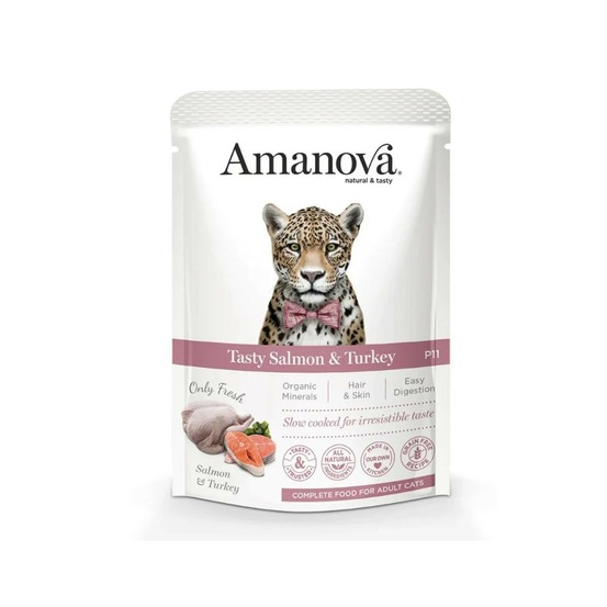 Pâtée chat sans céréales saumon & dinde amanova 85g 85 g
