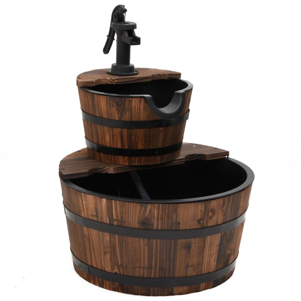 Fontaine à eau avec pompe 44,5x44,5x58 cm bois de sapin massif