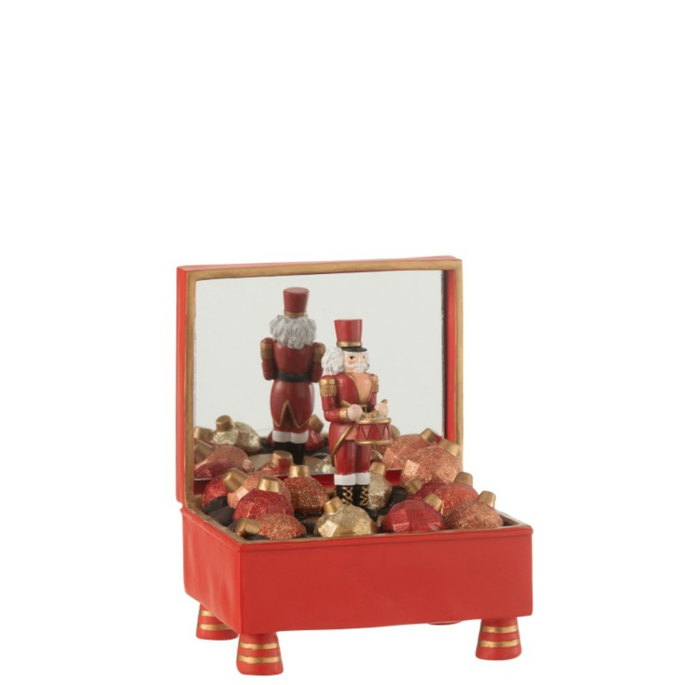 Boite à musique en polyrésine multicouleur 15.5x14x19.5 cm