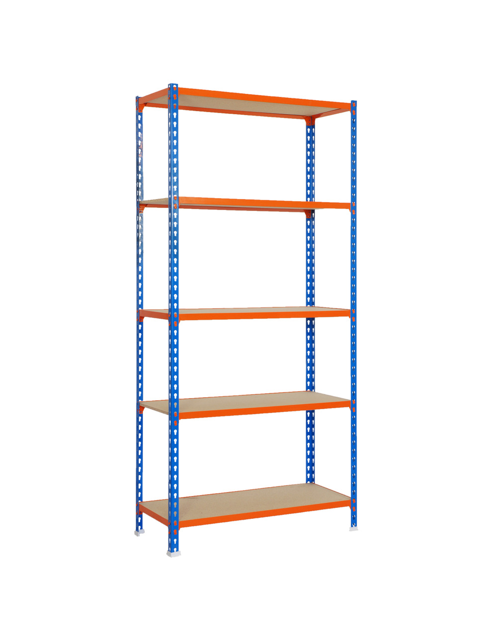 Etagère légère sans vis maderclick 5/300 bleu/orang/bois bleu/orange/bois 1800x900x300 - simonrack