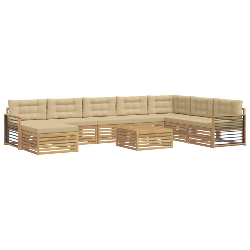 Ensemble de canapés d'extérieur 9 pc blanc et beige
