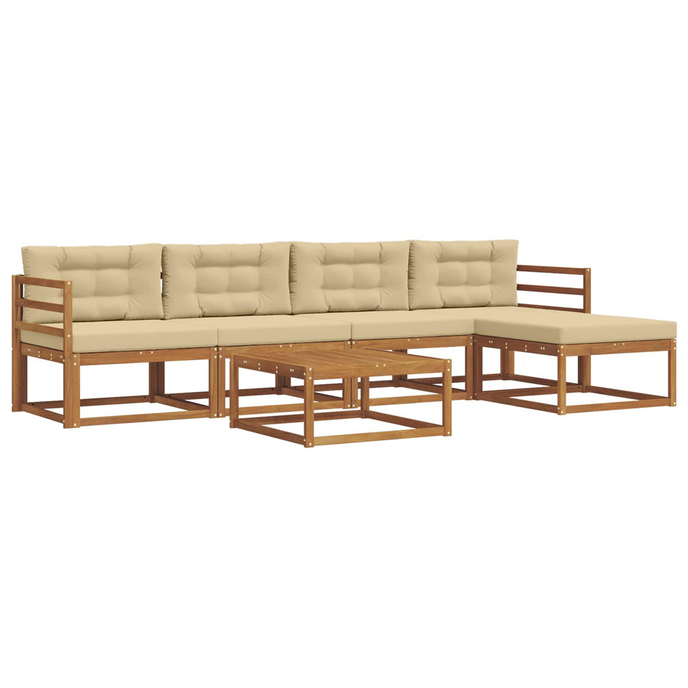 Ensemble de canapés d'extérieur 6 pcs naturel et beige