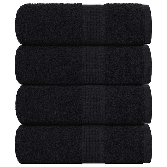 Serviettes d'invité 4 pcs frogn noir 30x50 cm 100% coton