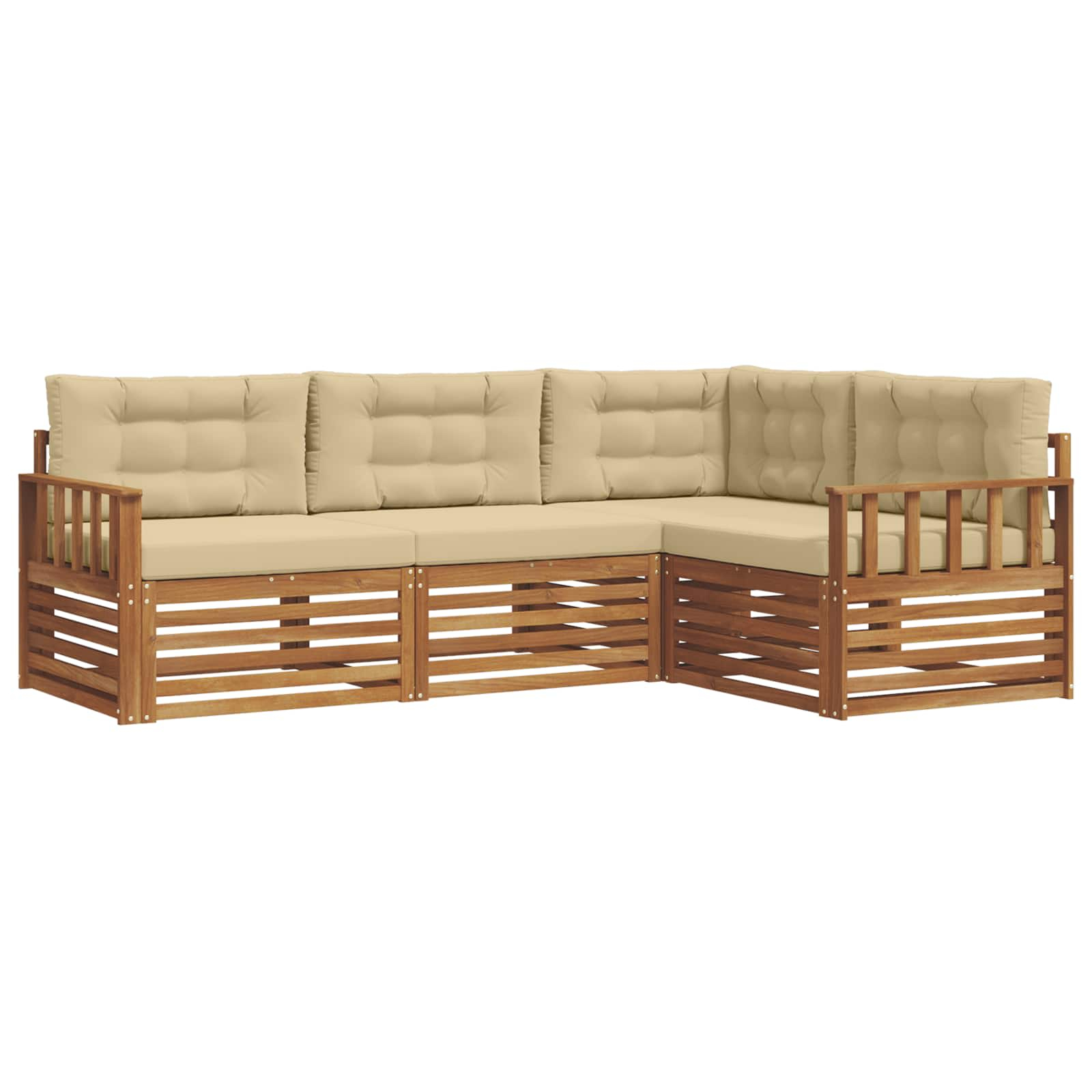 Ensemble de canapés d'extérieur 4 pcs naturel et beige