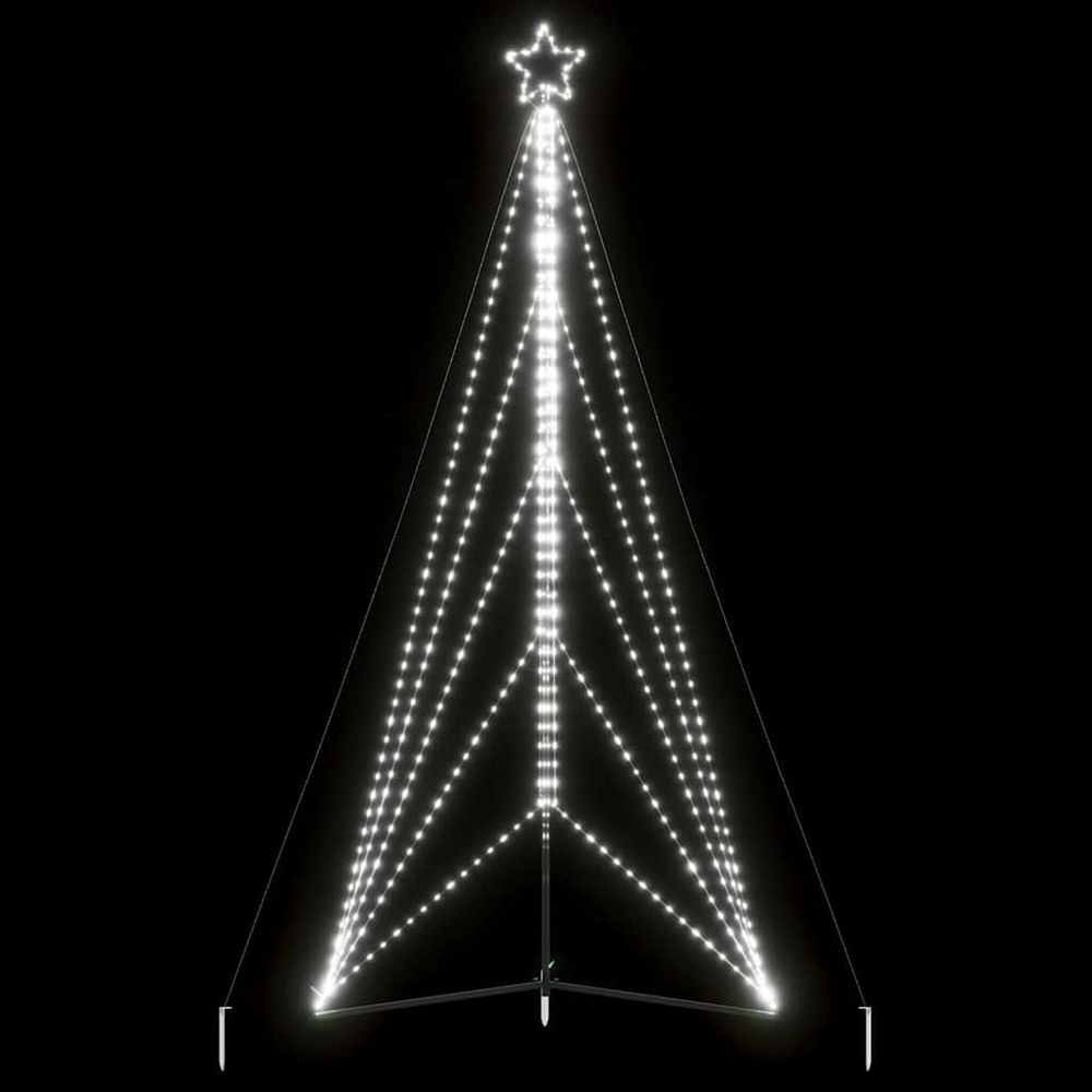 Sapin de noël géant lumineux led 400cm jardin 8 modes blanc froid
