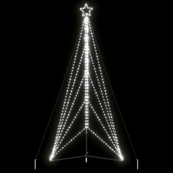 Sapin de noël géant lumineux led 400cm jardin 8 modes blanc froid