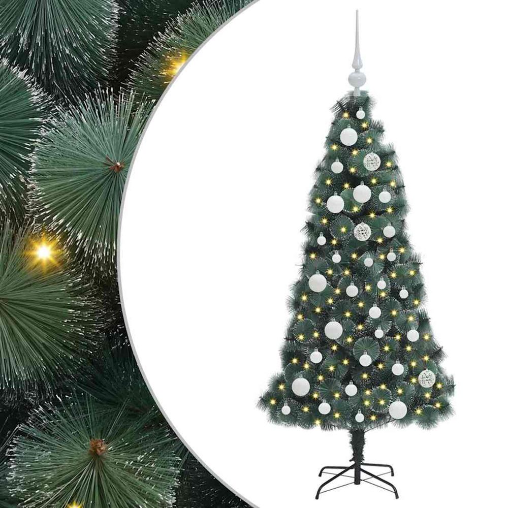 Arbre de noël artificiel pré-éclairé avec ensemble de boules