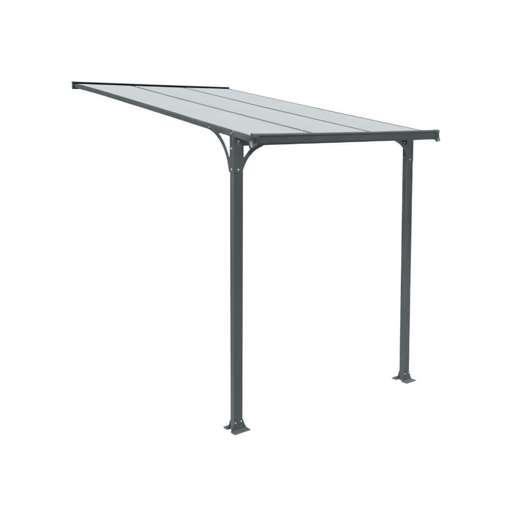 Home deluxe - avant-toit porte d'entrée cubis - taille : medium - 219 x 150 x 258 cm - anthracite, châssis : aluminium, plaques en