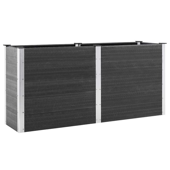Lit surélevé de jardin 200x50x91 cm wpc gris