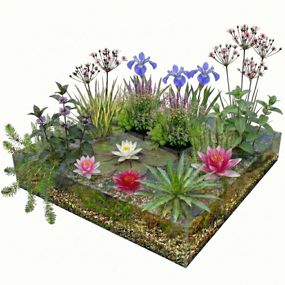 Vijverpakket multi 1500-3000l - waterlelies, oever- & zuurstofplanten compleet