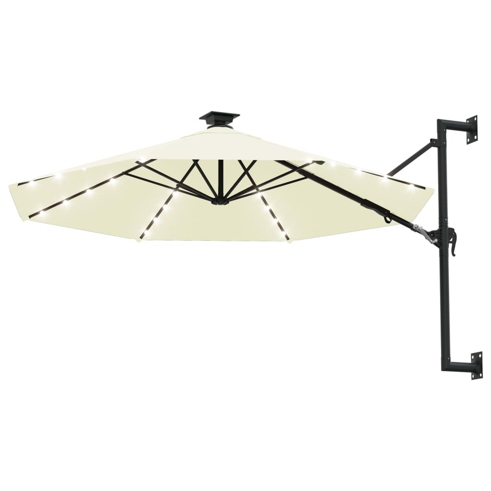 Parasol mural de jardin avec led 300 cm sable