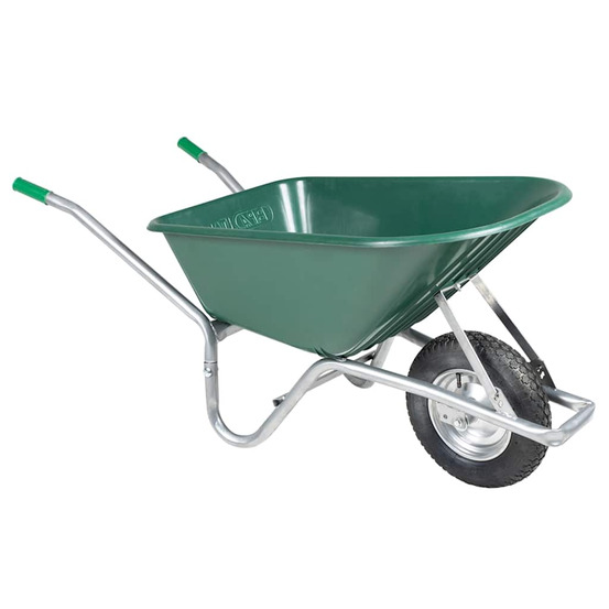 Brouette vert 90 l 150 kg acier galvanisé et plastique