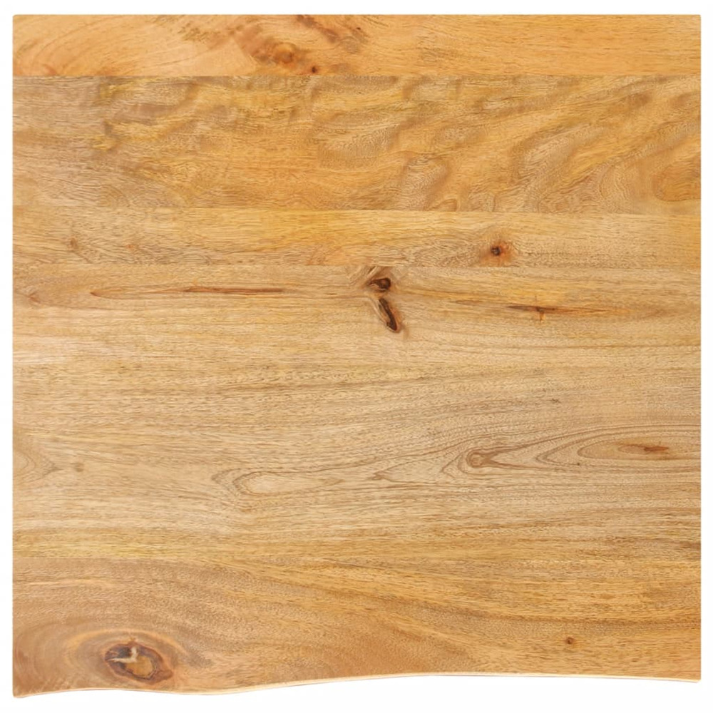 Dessus de table à bord vivant 80x80x3,8 cm bois massif manguier