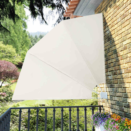 Auvent latéral pliable de balcon crème 210 x 210 cm