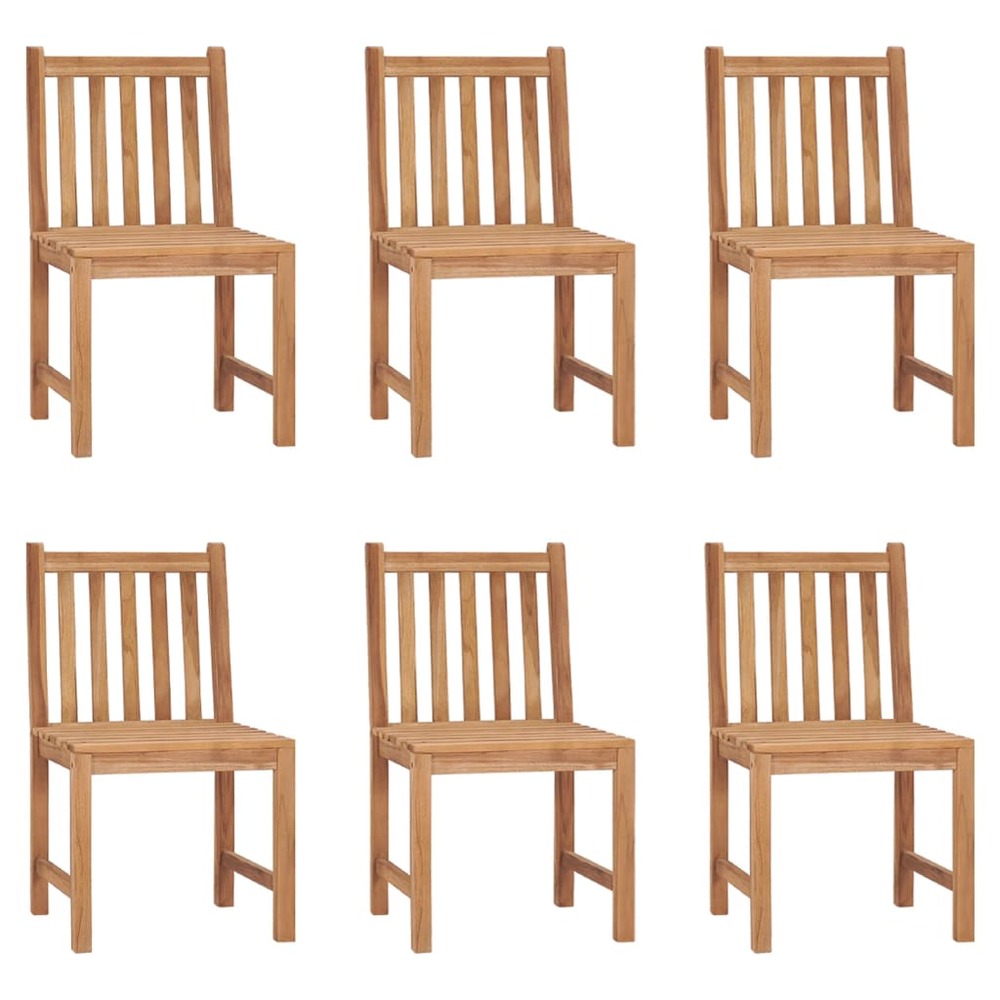Chaises de jardin lot de 6 avec coussins bois de teck massif
