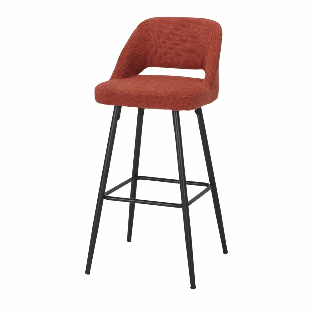 Tabouret haut tapissé avec un style mid century - modèle 066 - terracotta