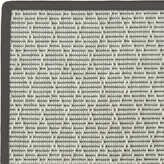 Tapis intérieur / extérieur timika - blanc craie - galon noir - 200 x 290 cm