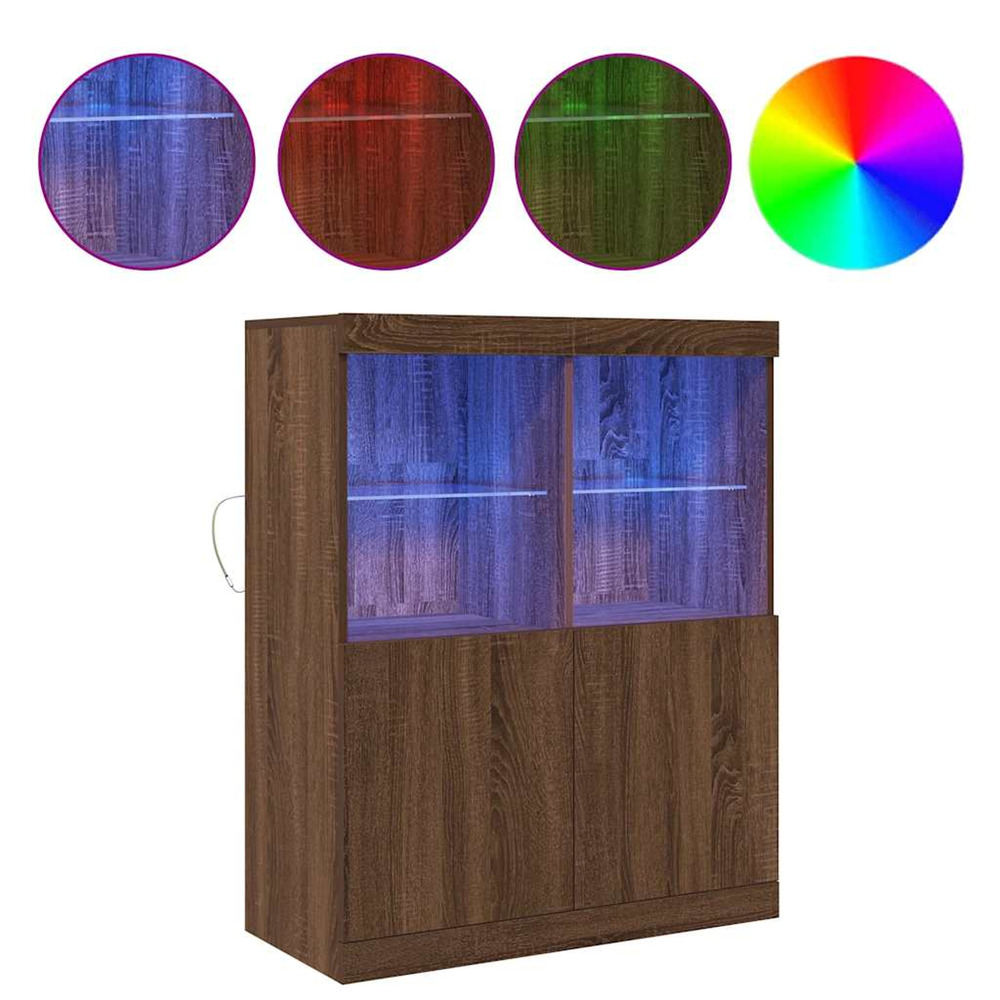 Buffet chêne marron 81x37x100 cm bois d'ingénierie