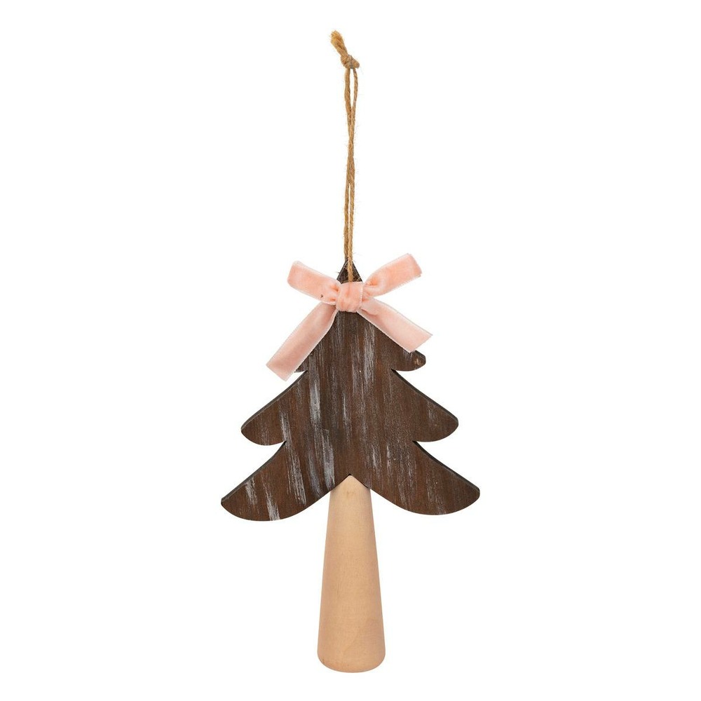 Sdn bois sapin noeud rose 15cm