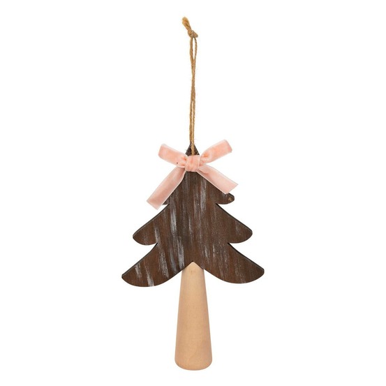 Sdn bois sapin noeud rose 15cm