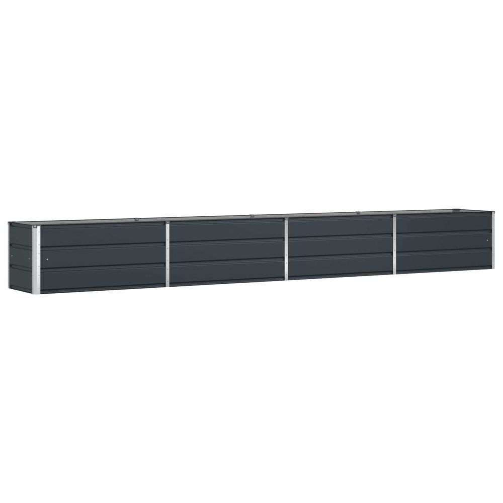 Jardinière d'extérieur anthracite 385 x 50 x 45 cm acier galvanisé