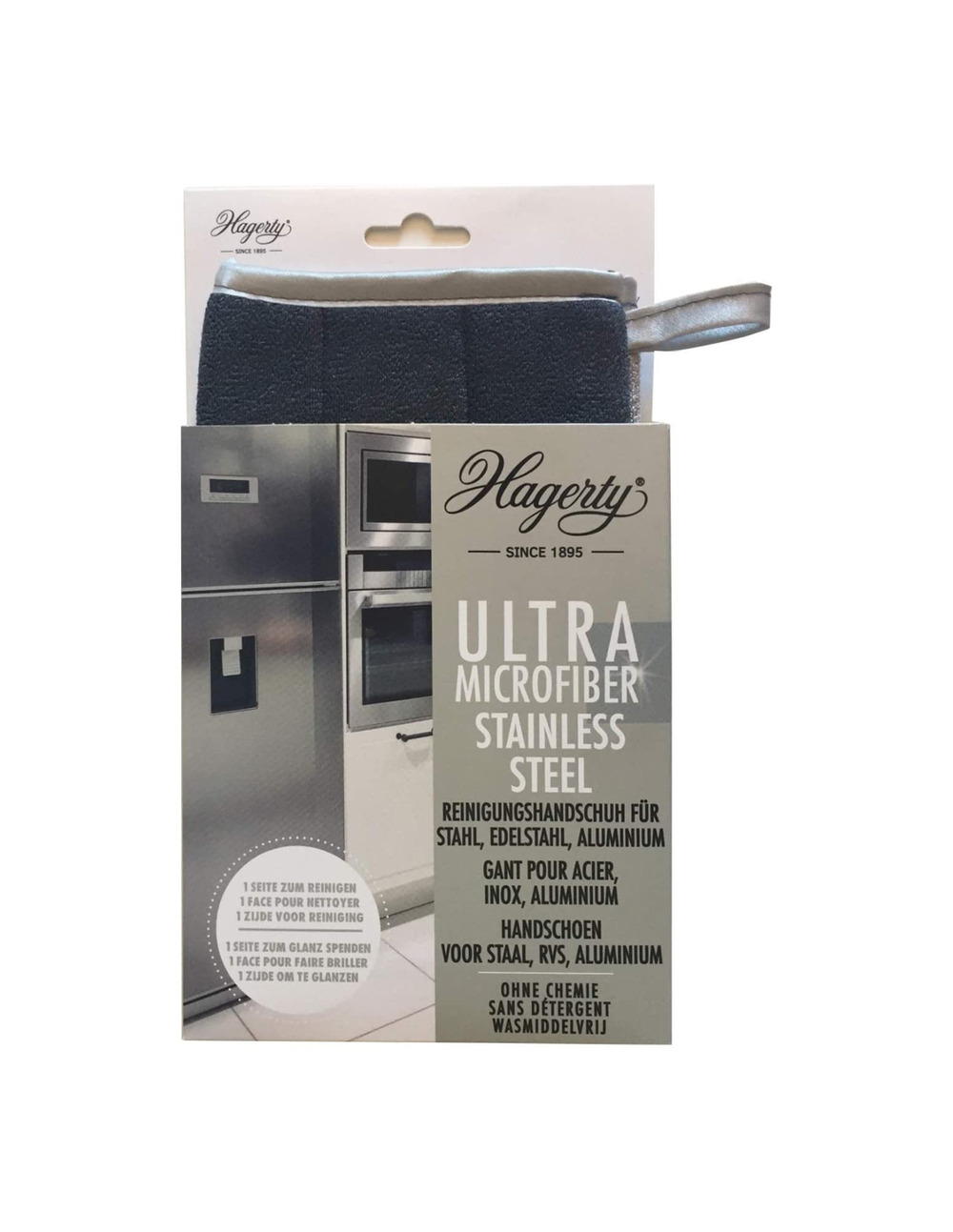 Gant microfibre surface acier inox et alu