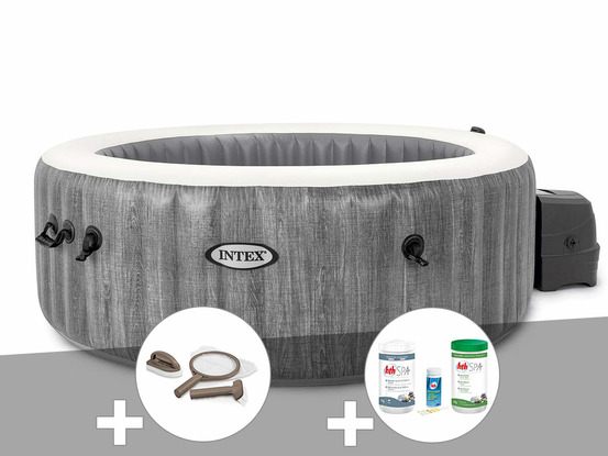 Kit spa gonflable purespa baltik rond bulles 6 places + kit d'entretien + kit d
