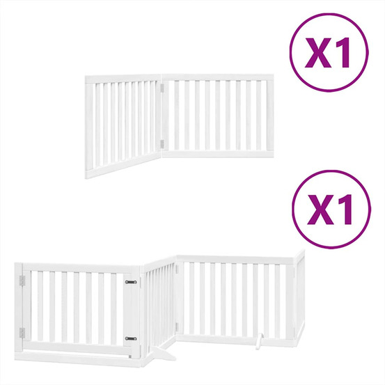 Barrière pour chien porte pliable 6panneaux blanc bois peuplier