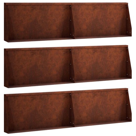 Mur de soutènement 6 pc 80 x 12 x 30 cm acier patiné rouillé