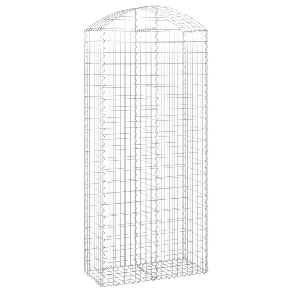 Panier de gabions arqué 100x50x220/240 cm fer galvanisé