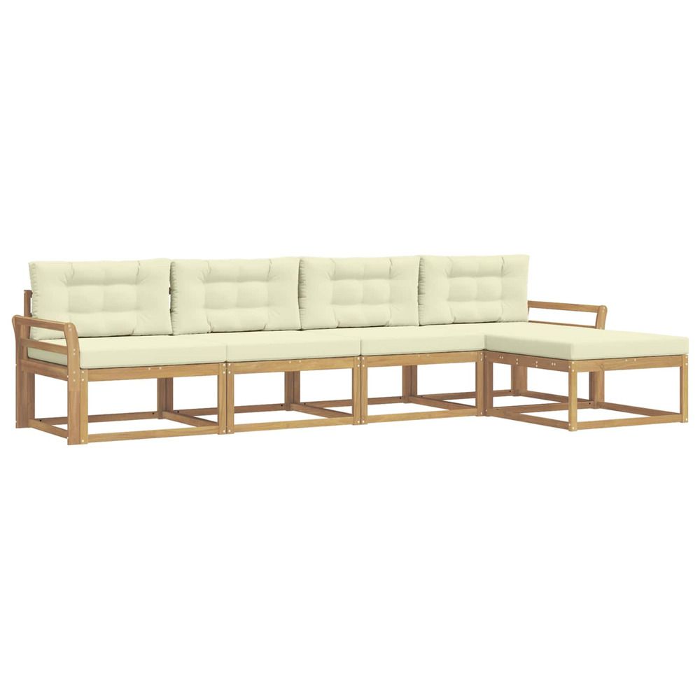 Ensemble de canapés d'extérieur 4 pc blanc et crème polyester