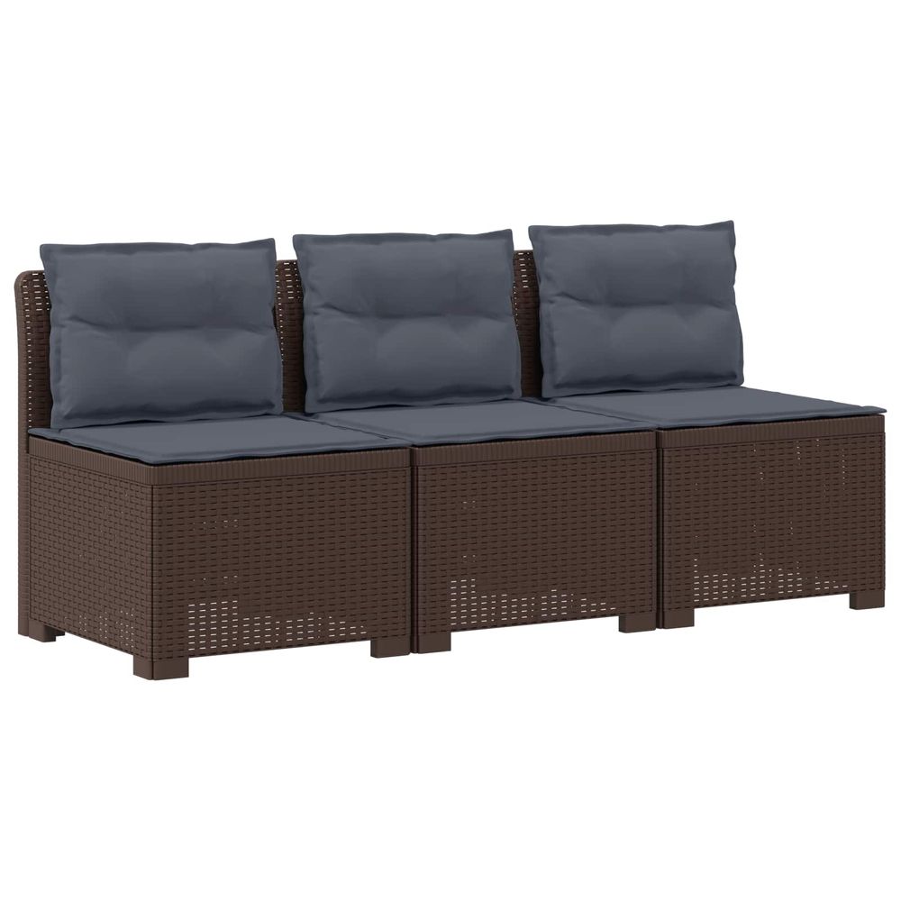 Canapé de jardin 3 places avec coussins look rattan 3 place pp