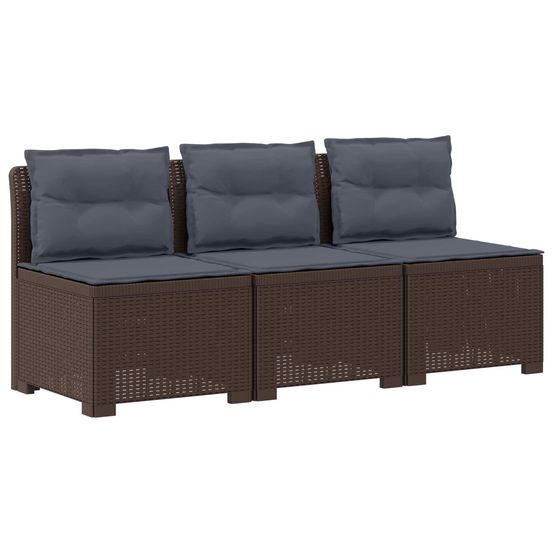Canapé de jardin 3 places avec coussins look rattan 3 place pp