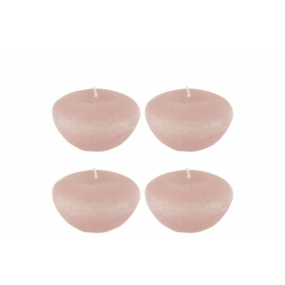 Set de 4 bougies flottantes 8h en parafinne rose 8x8x4 cm