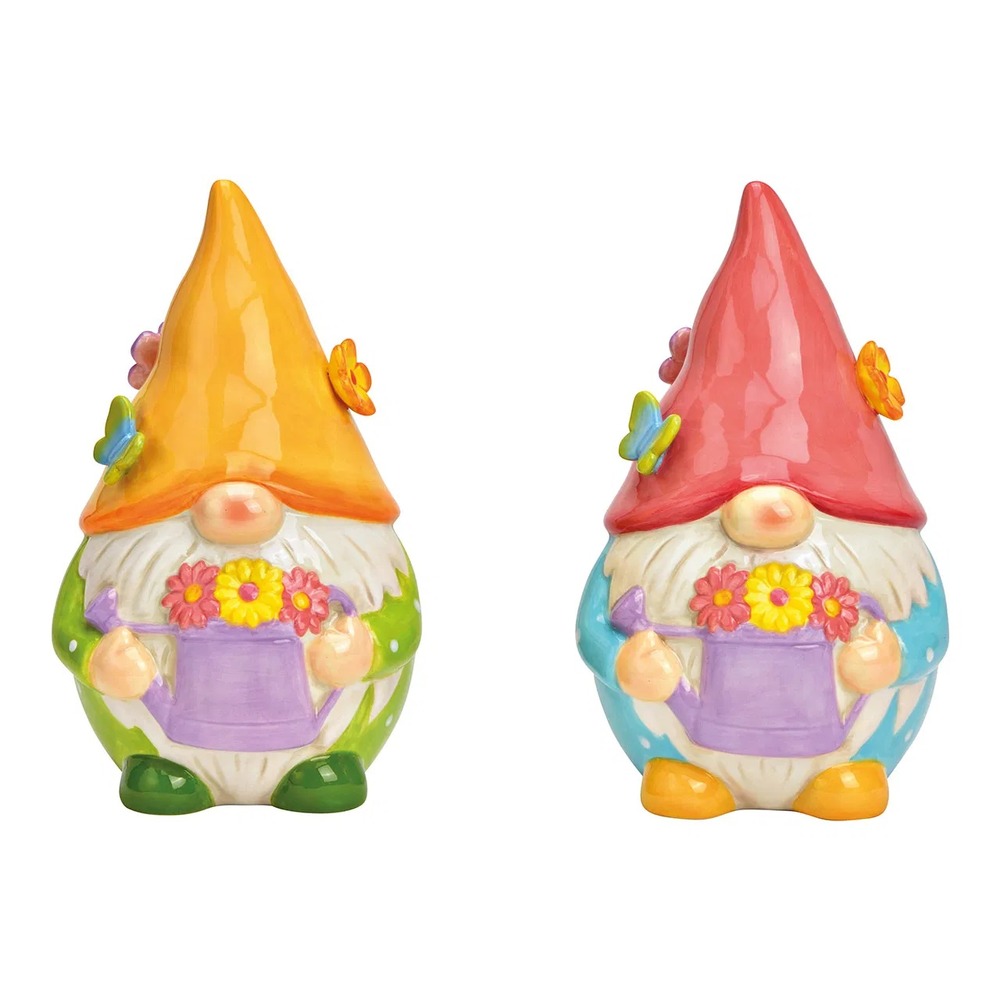 Lot de 2 décorations nains de jardin arrosoir