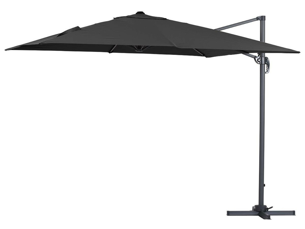 Parasol jardin déporté Alu Sun 3 - Carré - 3 x 3 m - Noir